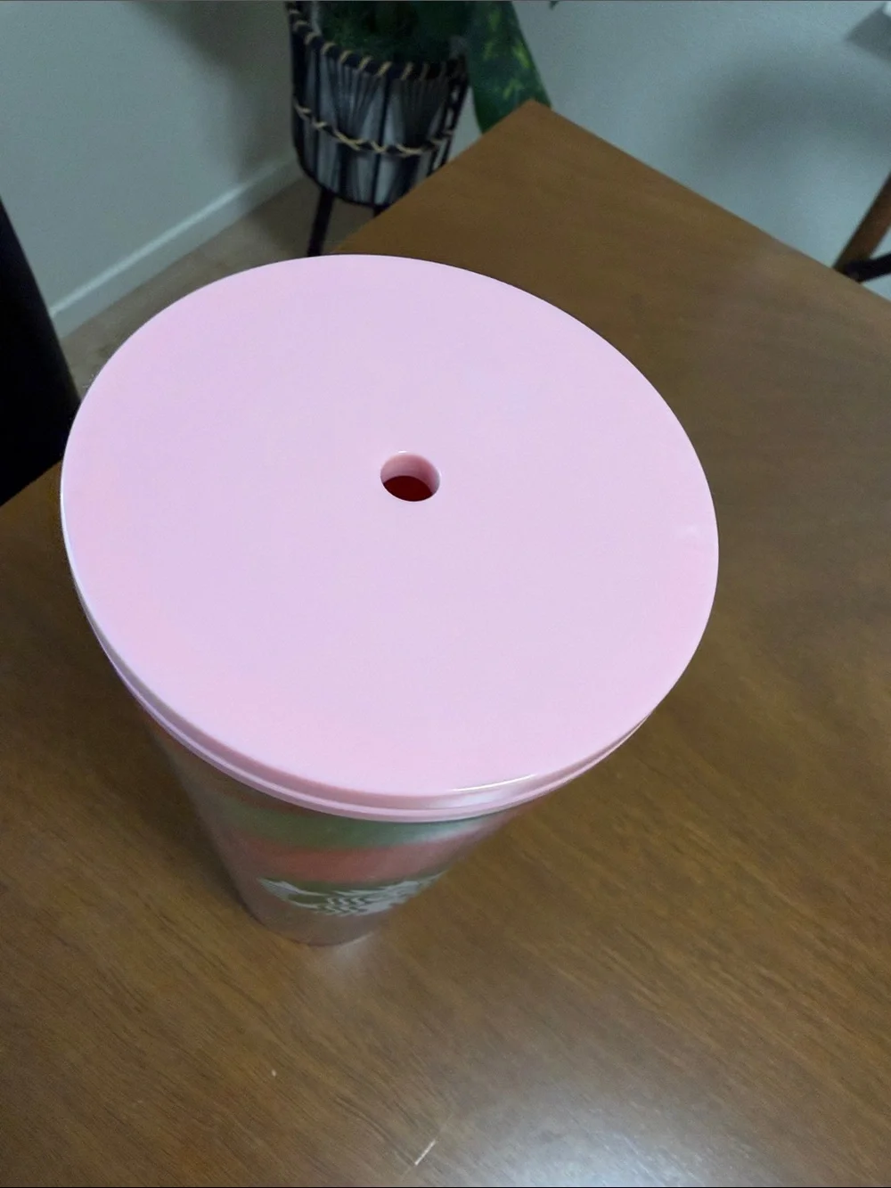 Starbucks Pink & Green Swirl Glitter Tumbler